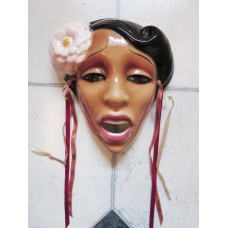 Clay Art Ceramic Face Wall Mask, Exotic Billie Holiday, Jazz Singer Wall Hanging   232884317899